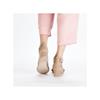 Rieker Lattice Cut Block Heel Sandal - Beige Sparkle